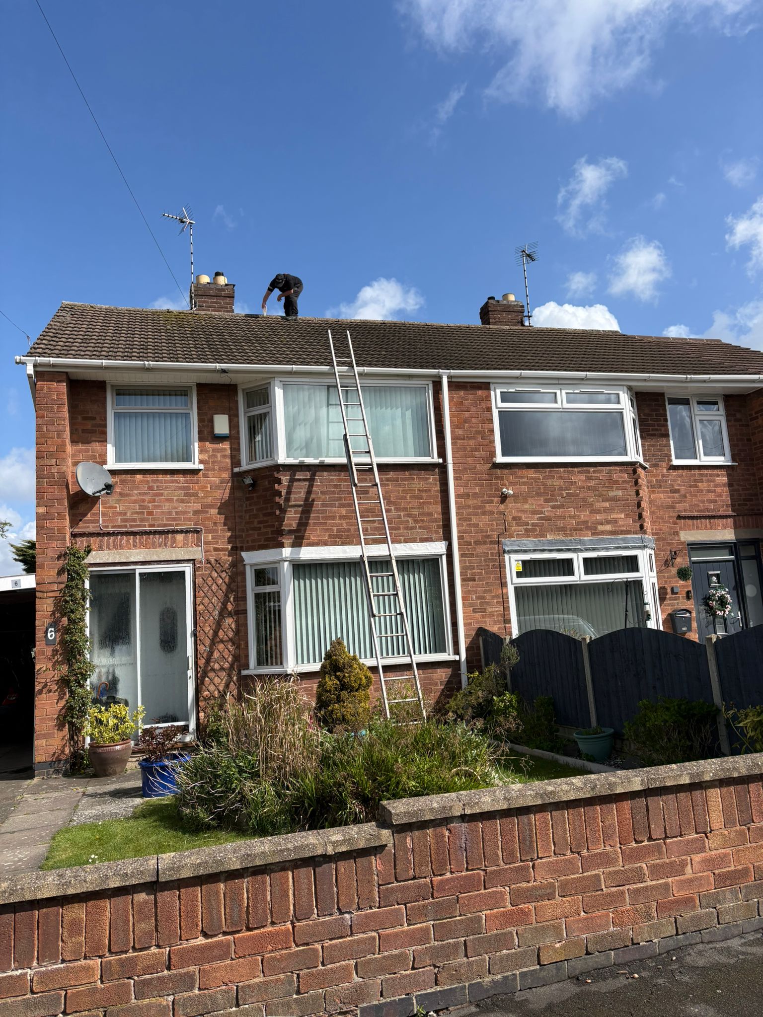 Chimney Inspection from the Rooftop
