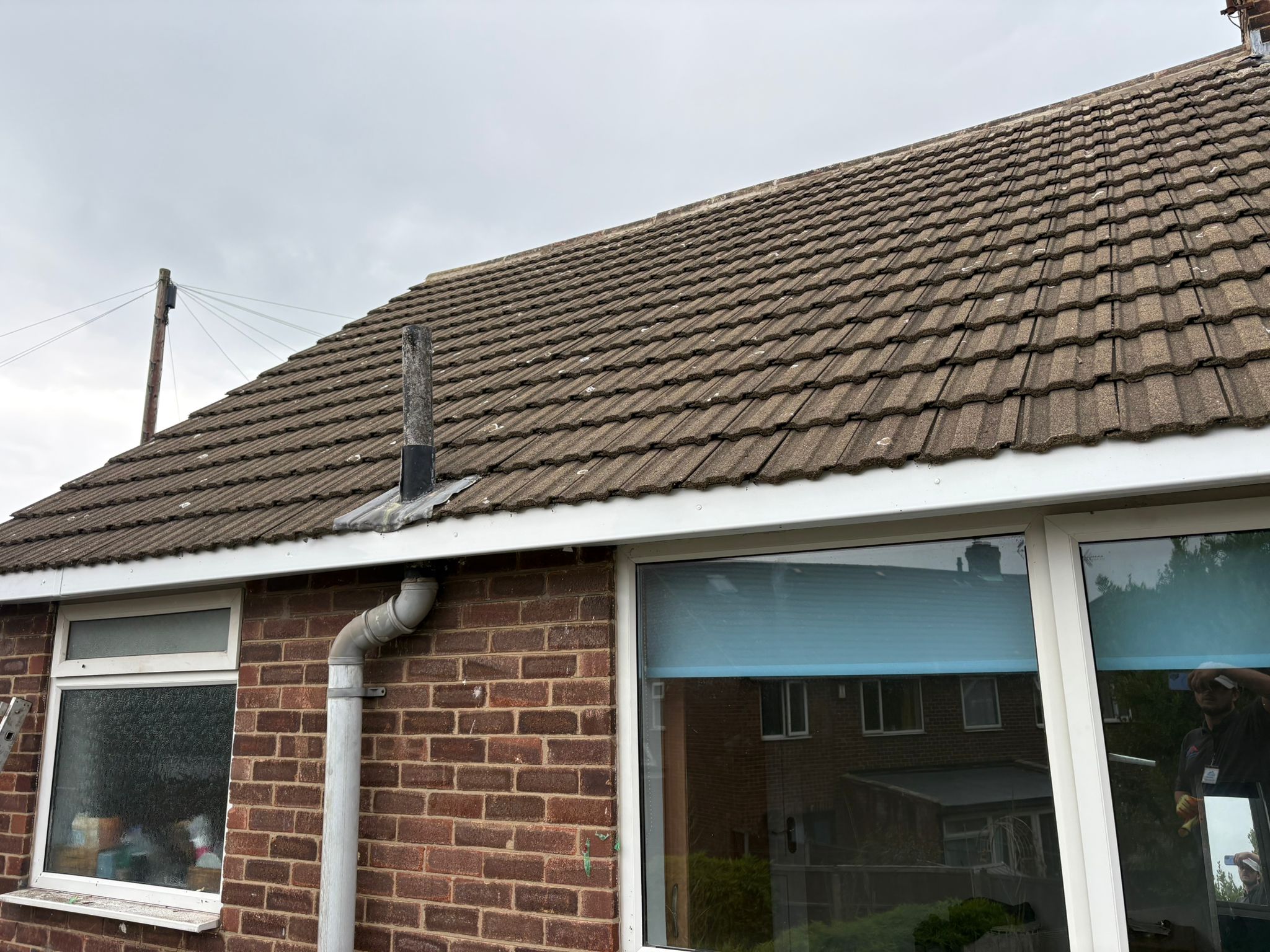 Replacement fascias and flue work on a UK bungalow